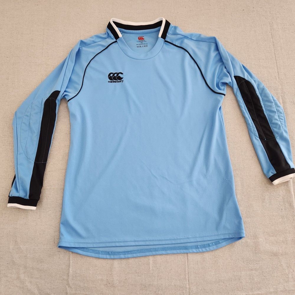 Canterbury of New Zealand Rugby Jersey Boys JXL Blue Long Sleeve Padded Elbows
